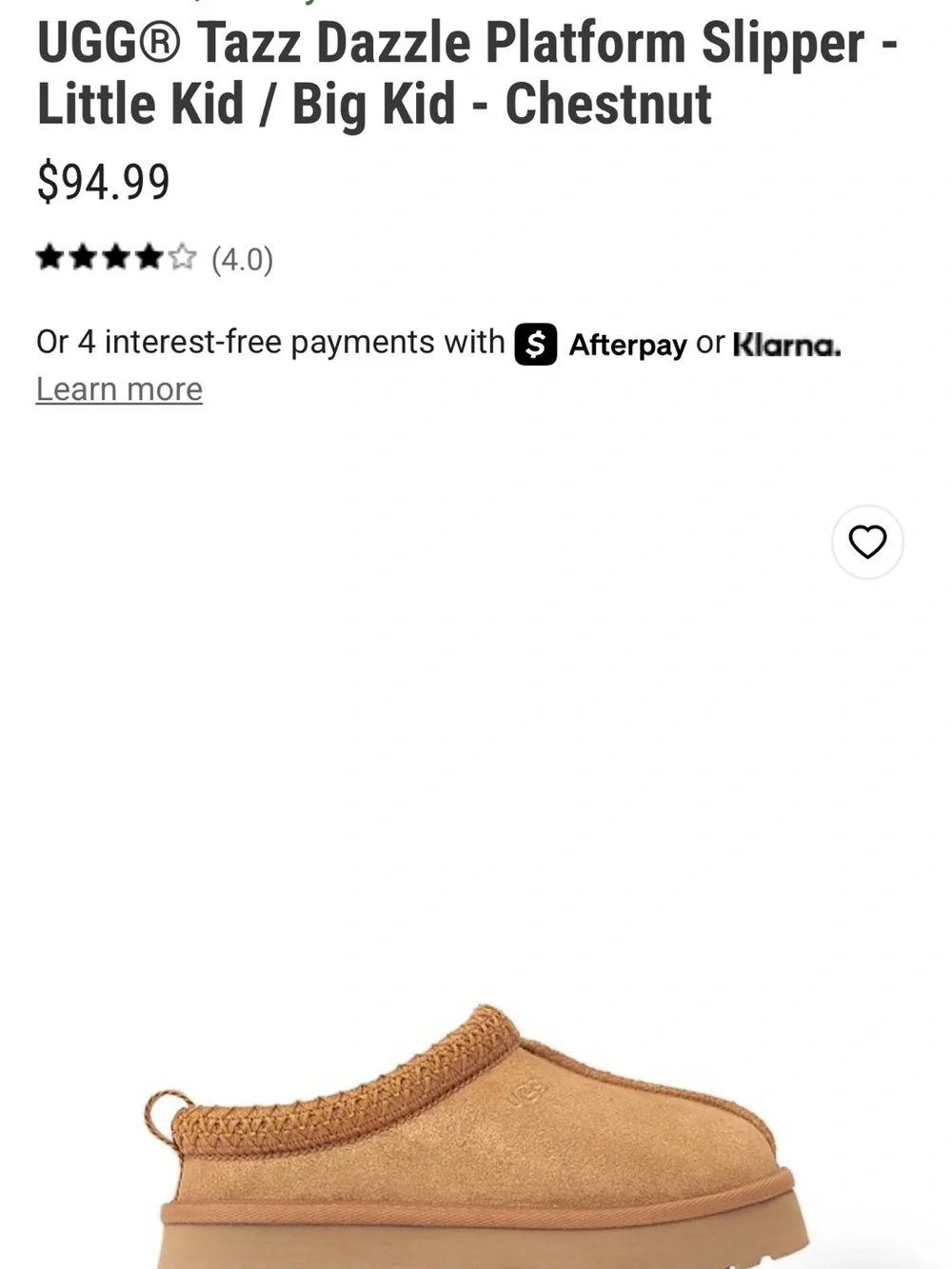 UGG Kids Chestnut Brown Suede Slip-On Clogs